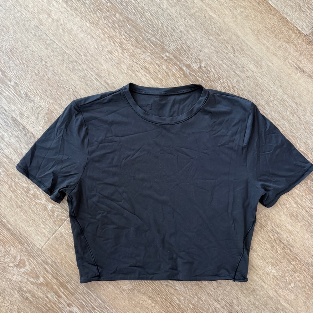 Lululemon Wundermost Crewneck Cropped T-Shirt | Size L - Picture 4 of 5